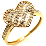 (SOFIA) Anillo con diamantes en oro amarillo 10kt. D-0.35CTS.