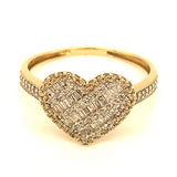 (SOFIA) Anillo con diamantes en oro amarillo 10kt. D-0.35CTS.