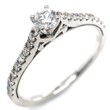 (MIA) Anillo con diamantes en oro blanco 18kt. D-0.50CTS.