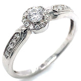 (SOFIA) Anillo con diamantes en oro blanco 10kt. D-0.25CTS.