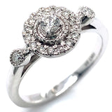 (SOFIA) Anillo con diamantes en oro blanco 10kt. D-0.30CTS.