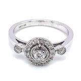 (SOFIA) Anillo con diamantes en oro blanco 10kt. D-0.30CTS.