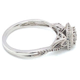 (SOFIA) Anillo con diamantes en oro blanco 10kt. D-0.22CTS.