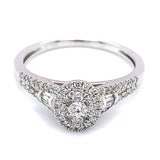 (SOFIA) Anillo con diamantes en oro blanco 10kt. D-0.35CTS.