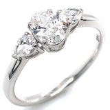 (LD) Anillo con diamantes de laboratorio en oro blanco 14kt. D-0.80CTS.