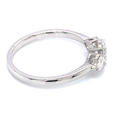 (LD) Anillo con diamantes de laboratorio en oro blanco 14kt. D-0.80CTS.