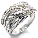 (MIA) Anillo con diamantes en oro blanco 18kt. D-0.75CTS.