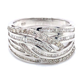 (MIA) Anillo con diamantes en oro blanco 18kt. D-0.75CTS.