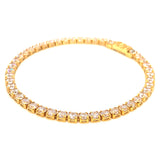 Pulsera con circones en oro amarillo 10kt. 17.5cm