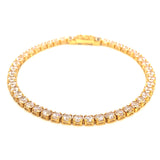 Pulsera con circones en oro amarillo 10kt. 17.5cm