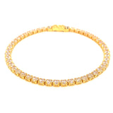 Pulsera con circones en oro amarillo 10kt. 18.5cm