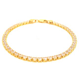 Pulsera con circones en oro amarillo 10kt. 19.5cm