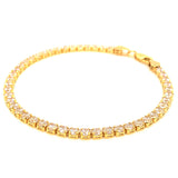 Pulsera con circones en oro amarillo 10kt. 19.5cm
