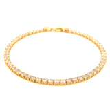 Pulsera con circones en oro amarillo 10kt. 19cm