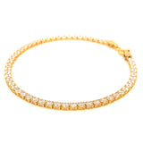 Pulsera con circones en oro amarillo 10kt. 19cm