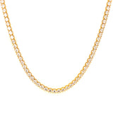 Collar con circones en oro amarillo 10kt. 44.5cm