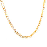 Collar con circones en oro amarillo 10kt. 44.5cm