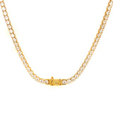 Collar con circones en oro amarillo 10kt. 39cm