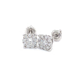 (LD) Aretes con diamantes de laboratorio en oro blanco 14kt. D-0.60Cts.