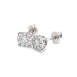 (LD) Aretes con diamantes de laboratorio en oro blanco 14kt. D-0.60Cts.