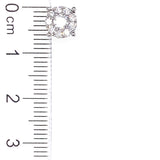 (LD) Aretes con diamantes de laboratorio en oro blanco 14kt. D-0.60Cts.
