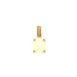 Dije de ópalo con diamantes en oro amarillo 14kt. OP-0.50CTS. D-0.02CTS.