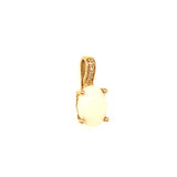 Dije de ópalo con diamantes en oro amarillo 14kt. OP-0.50CTS. D-0.02CTS.