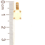 Dije de ópalo con diamantes en oro amarillo 14kt. OP-0.50CTS. D-0.02CTS.