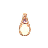 Dije de ópalo con diamantes en oro rosado 14kt. OP-1.37CTS. D-0.17CTS.
