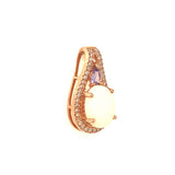 Dije de ópalo con diamantes en oro rosado 14kt. OP-1.37CTS. D-0.17CTS.