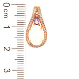 Dije de ópalo con diamantes en oro rosado 14kt. OP-1.37CTS. D-0.17CTS.