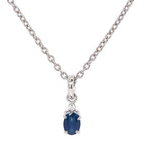 Juego de collar y aretes de zafiros con diamantes en plata 925