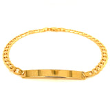 Pulsera (Gourmet Hueca) en oro amarillo 10kt. 21.5cm