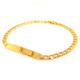 Pulsera (Gourmet Hueca) en oro amarillo 10kt. 21.5cm