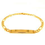 Pulsera (Fígaro Hueca) en oro amarillo 10kt. 21.5cm