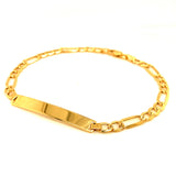 Pulsera (Fígaro Hueca) en oro amarillo 10kt. 21.5cm