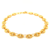 Pulsera (Gucci Soplada Hueca) en oro amarillo 10kt. 21cm