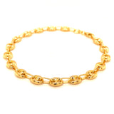 Pulsera (Gucci Soplada Hueca) en oro amarillo 10kt. 21cm