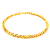 Pulsera (Espiga Hueca) en oro amarillo 10kt. 21.5cm