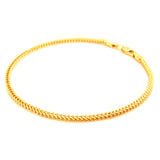 Pulsera (Espiga Hueca) en oro amarillo 10kt. 18.5cm