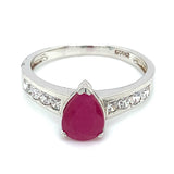 Anillo con rubí de laboratorio en plata 925