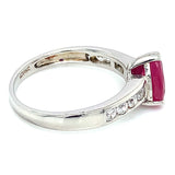 Anillo con rubí de laboratorio en plata 925