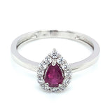 Anillo con rubí en plata 925