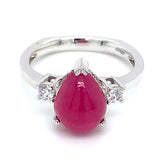 Anillo con rubí de laboratorio en plata 925