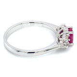 Anillo con rubí de laboratorio en plata 925