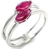 Anillo con rubí en plata 925
