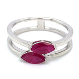 Anillo con rubí en plata 925