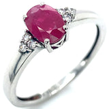 Anillo con rubí en plata 925
