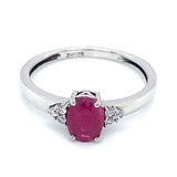 Anillo con rubí en plata 925