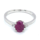 Anillo con rubí en plata 925